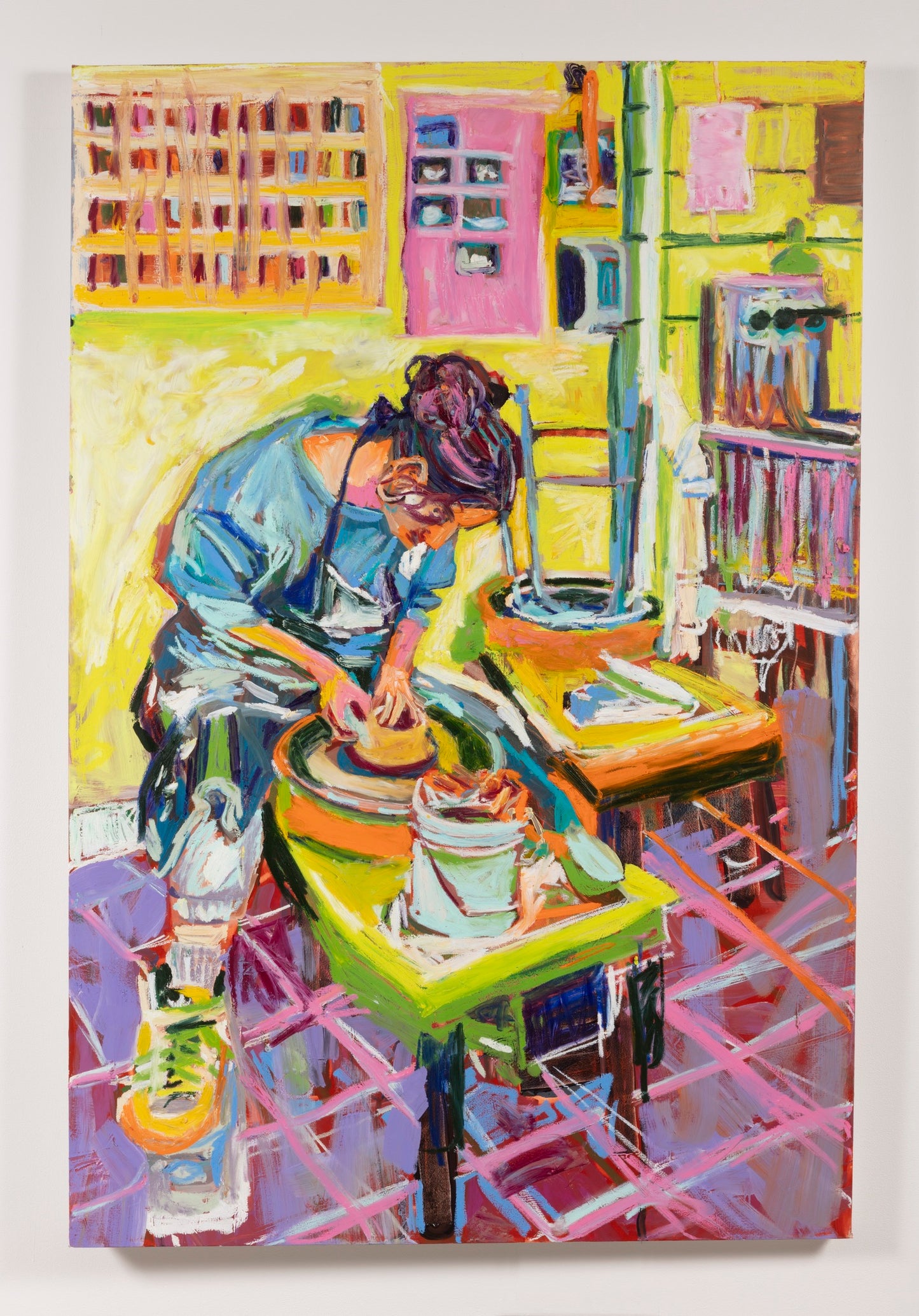 Sydney in the pottery studio