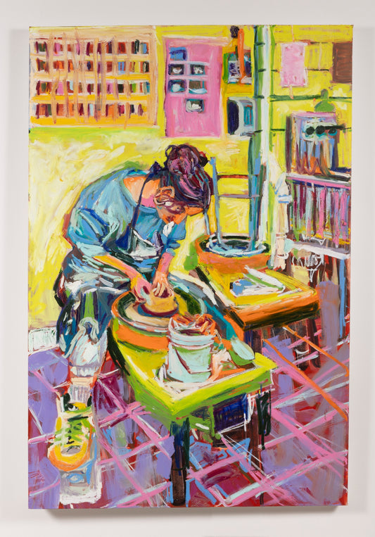 Sydney in the pottery studio